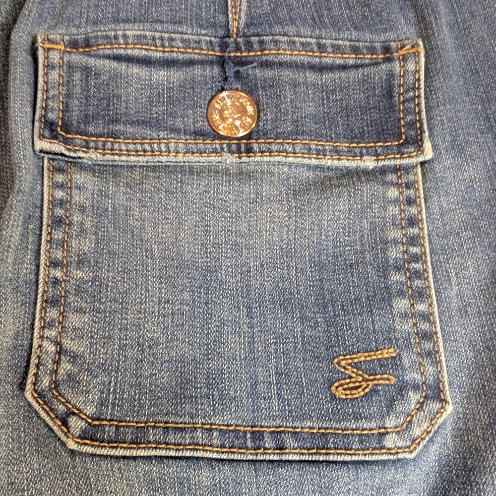 Seven7 Ulitity Denim Blue Mini Women's Skirt With Pockets, Size 14 - Picture 9 of 10